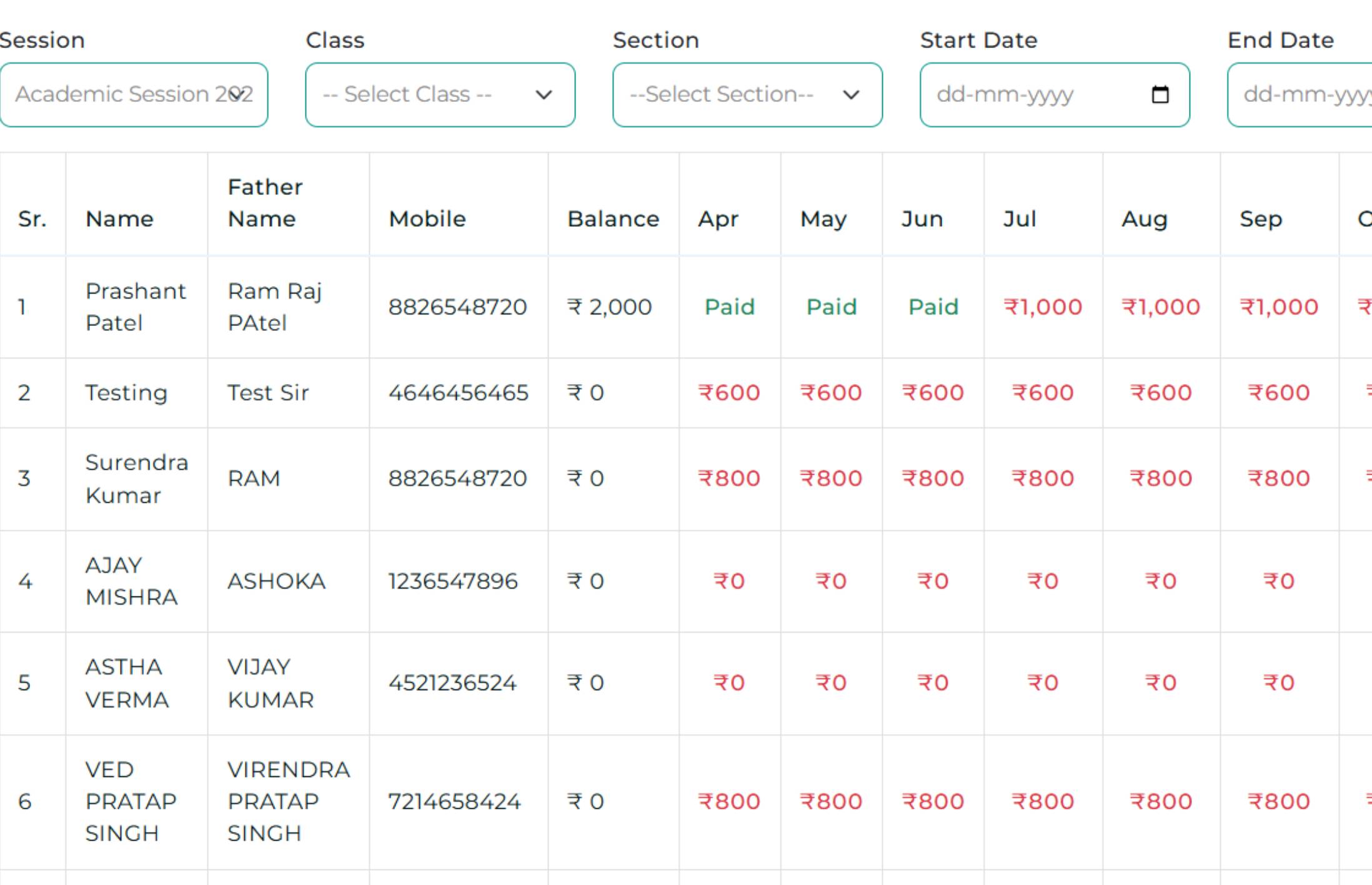 Fee Management System